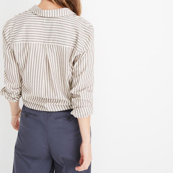 NWT Madewell stripe tie front top - Picture 2 of 7